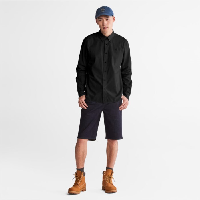Mænd Saco River Slim-fit Stretch Poplin Skjorte Sort Timberland