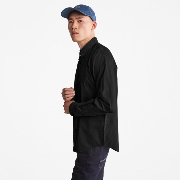 Mænd Saco River Slim-fit Stretch Poplin Skjorte Sort Timberland