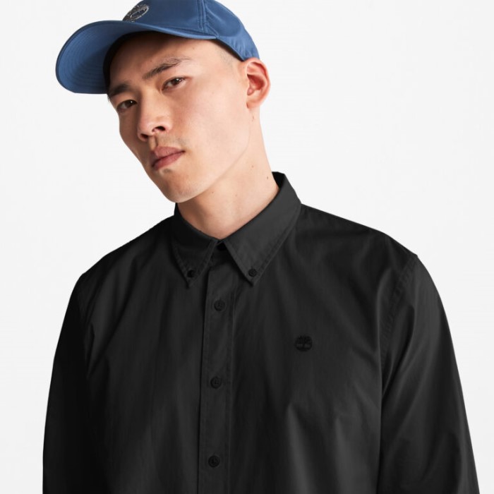 Mænd Saco River Slim-fit Stretch Poplin Skjorte Sort Timberland
