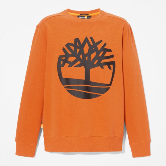 Mænd Træ Logo Crewneck Sweatshirt Rust Timberland