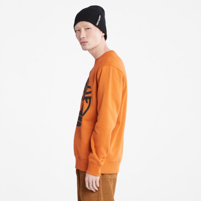 Mænd Træ Logo Crewneck Sweatshirt Rust Timberland