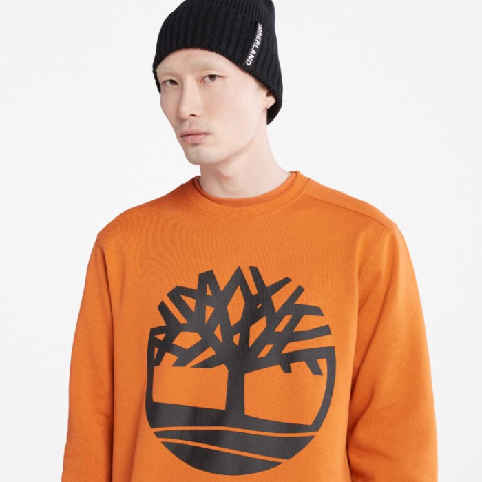Mænd Træ Logo Crewneck Sweatshirt Rust Timberland