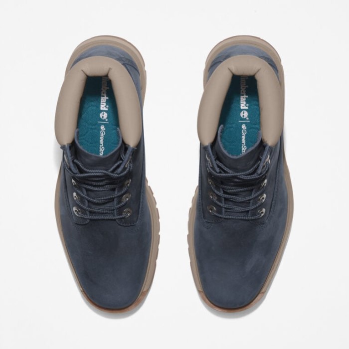 Mænd Træhvælving 6-tommer Vandtætte Støvler Marineblå Fuldkorns Timberland