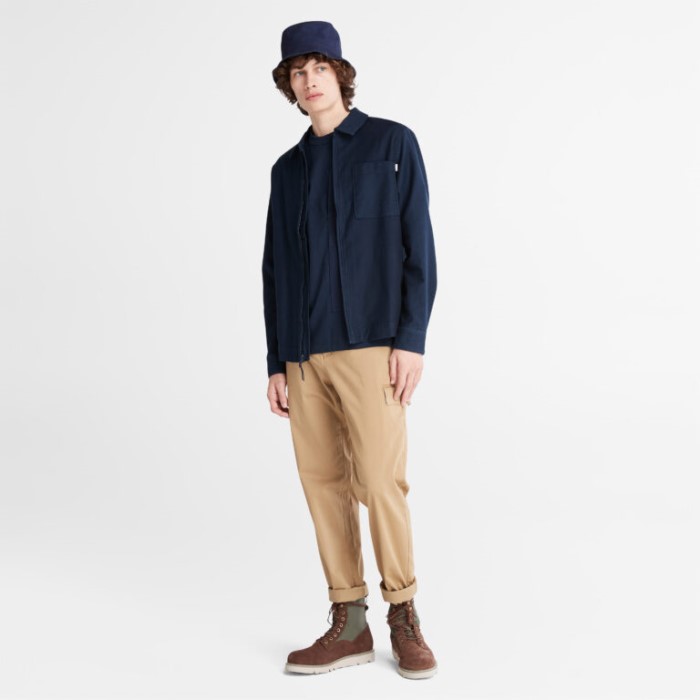 Herre Varm Lynlås-front Stretch Overshirt Mørk Safir Timberland