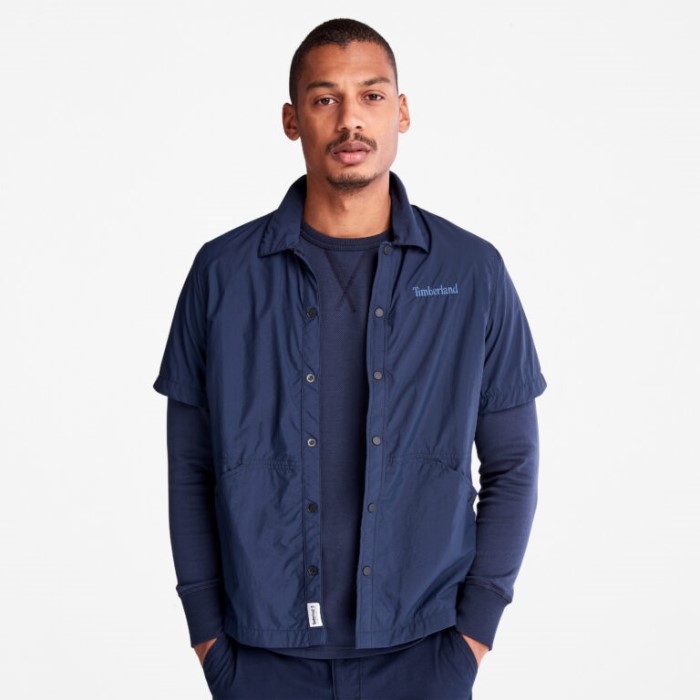 Mænd Vandafvisende Kortærmet Skjortejakke Mørk Safir Timberland