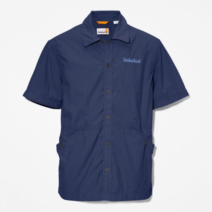 Mænd Vandafvisende Kortærmet Skjortejakke Mørk Safir Timberland