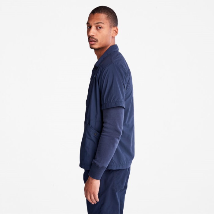 Mænd Vandafvisende Kortærmet Skjortejakke Mørk Safir Timberland