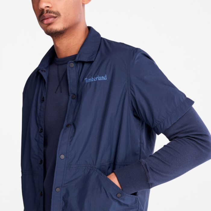 Mænd Vandafvisende Kortærmet Skjortejakke Mørk Safir Timberland