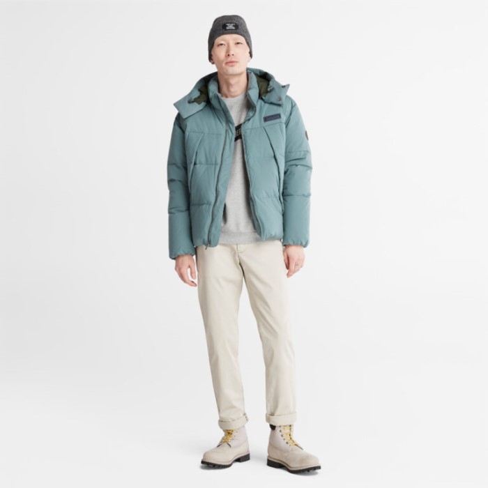 Mænd Vandafvisende Gåseøje Genbrugsdun Parka Balsam Grøn Timberland