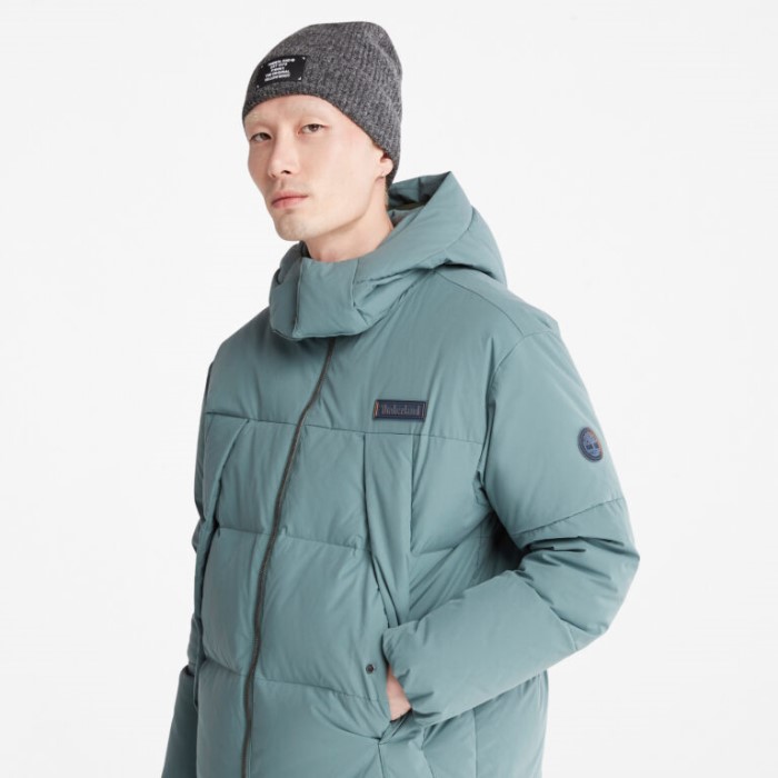 Mænd Vandafvisende Gåseøje Genbrugsdun Parka Balsam Grøn Timberland