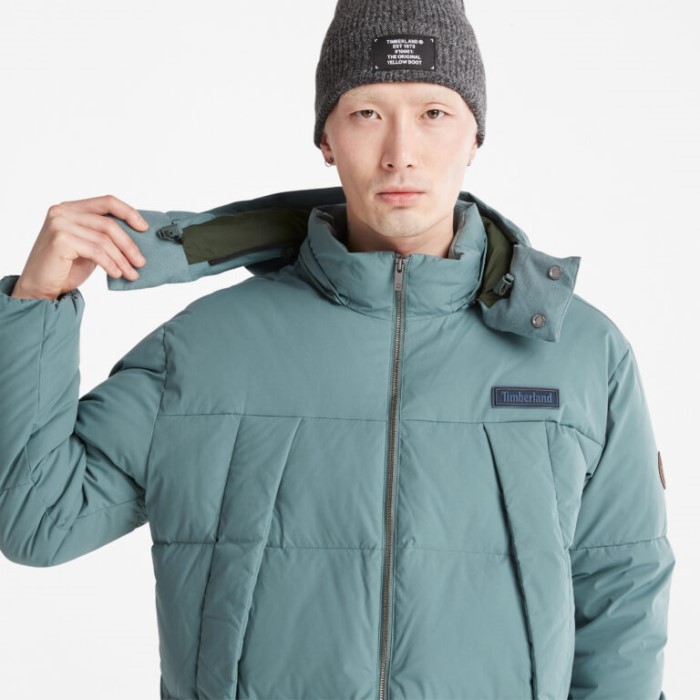Mænd Vandafvisende Gåseøje Genbrugsdun Parka Balsam Grøn Timberland