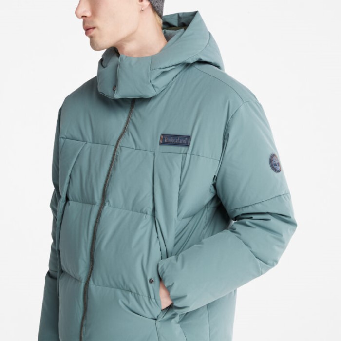 Mænd Vandafvisende Gåseøje Genbrugsdun Parka Balsam Grøn Timberland