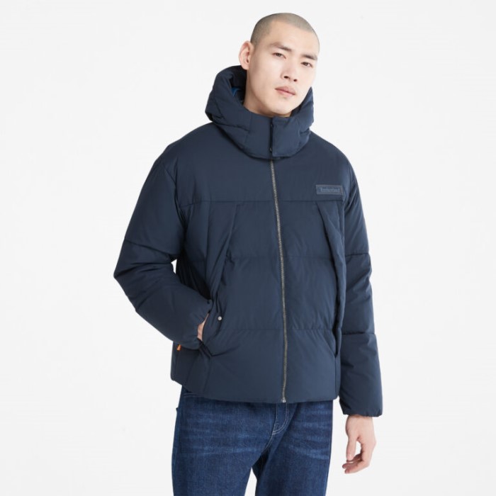 Mænd Vandafvisende Gåseøje Genbrugsdun Parka Mørk Safir Timberland