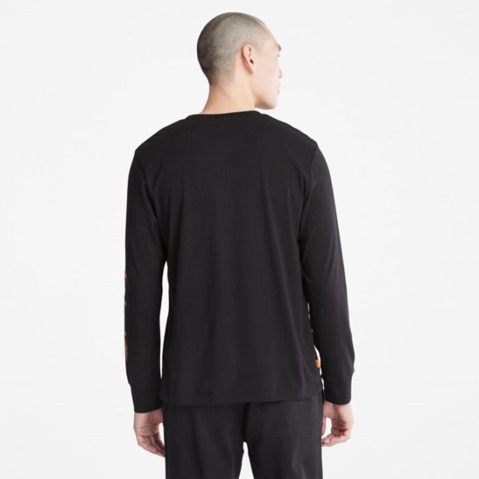 Mænd Vinter Grafisk Langærmet T-shirt Sort Timberland