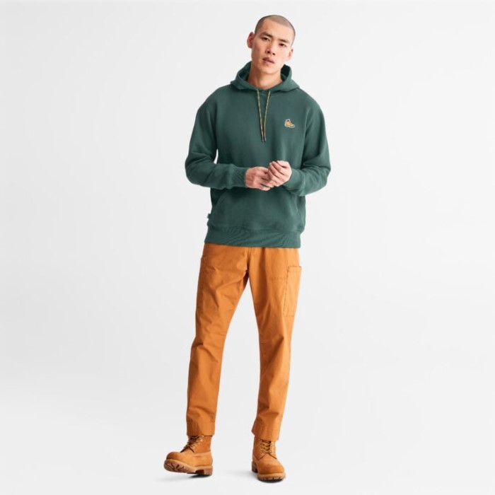 Timberland Balsamgrøn Hættetrøje Med Støvlelogo Til Mænd