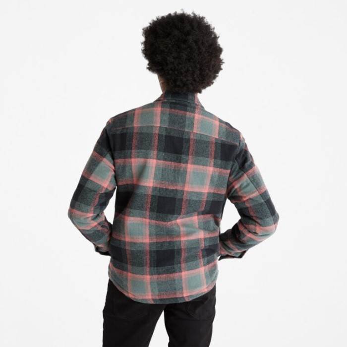 Timberland Balsam Yd Herre Isoleret Skjortejakke Med Bøffeltryk Grøn