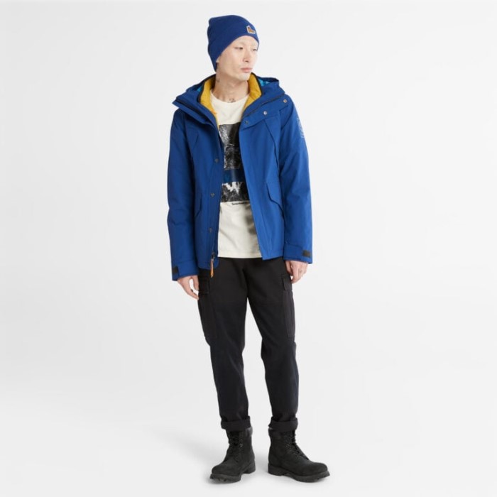 Timberland Bellwether Blå Herre 3-i-1 Udendørs Bjergbyjakke Med Tørventileringsteknologi