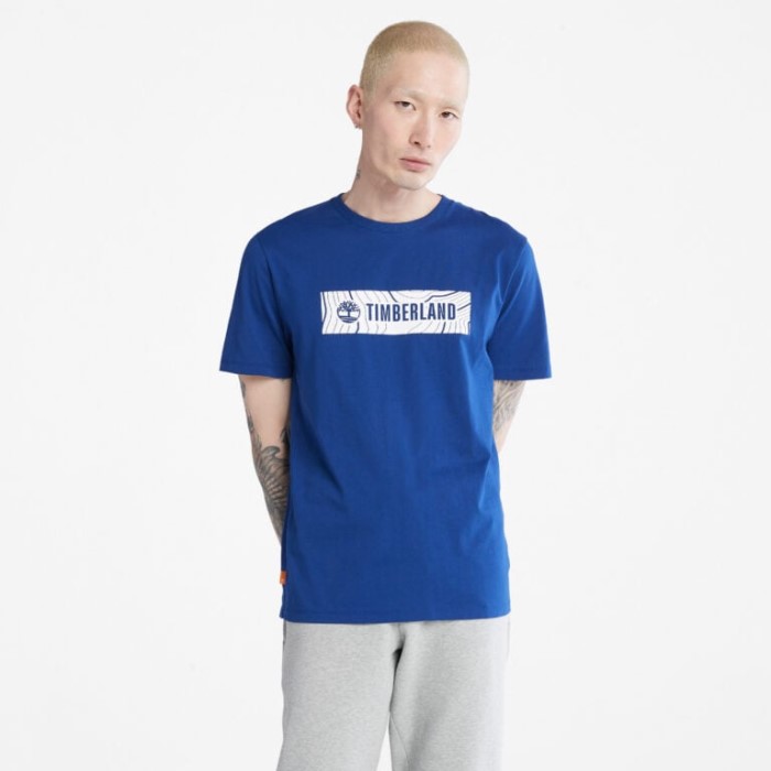 Timberland Bellwether Blå T-shirt Med Logo Til Mænd
