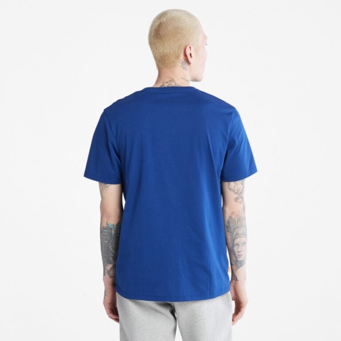 Timberland Bellwether Blå T-shirt Med Logo Til Mænd