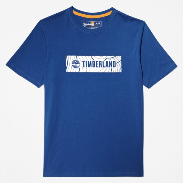 Timberland Bellwether Blå T-shirt Med Logo Til Mænd