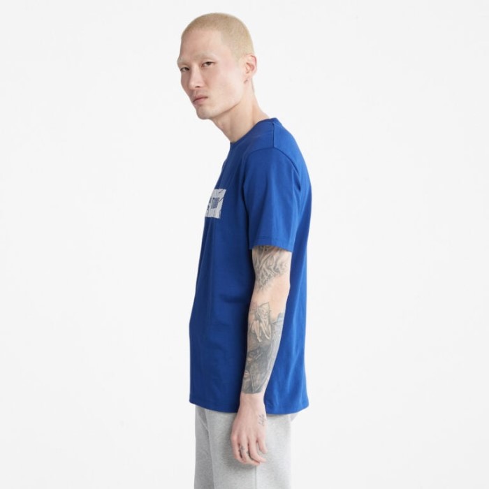 Timberland Bellwether Blå T-shirt Med Logo Til Mænd