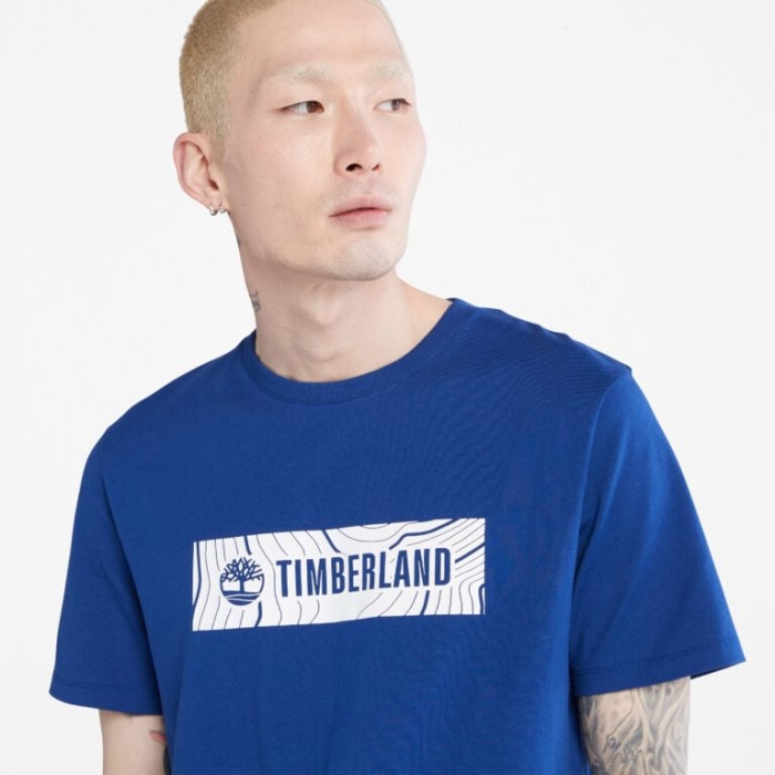 Timberland Bellwether Blå T-shirt Med Logo Til Mænd