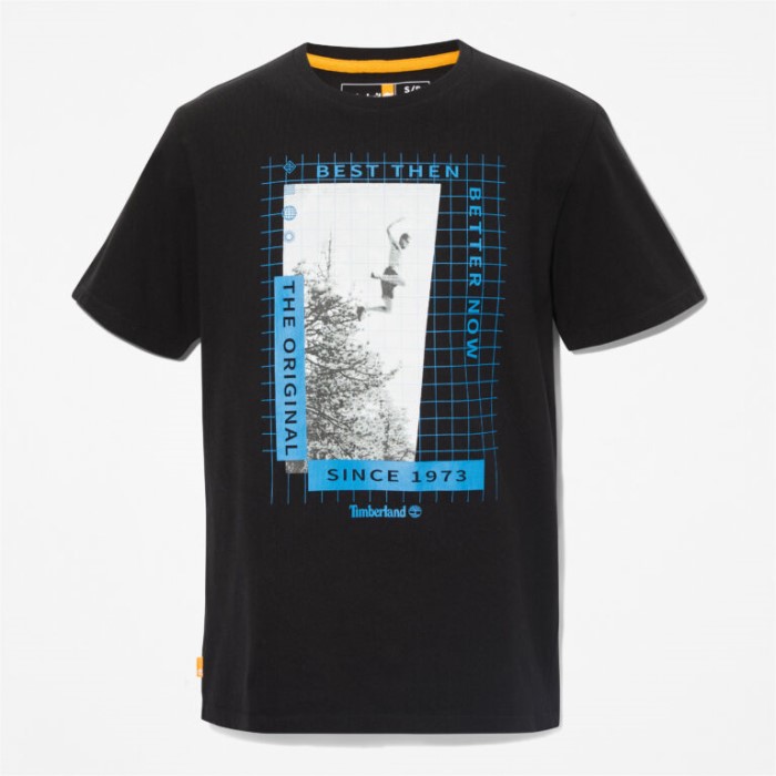 Timberland Sort Alle Køn Tungvægts Front-grafisk T-shirt