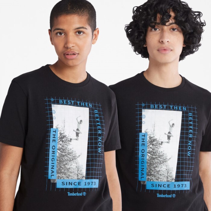 Timberland Sort Alle Køn Tungvægts Front-grafisk T-shirt