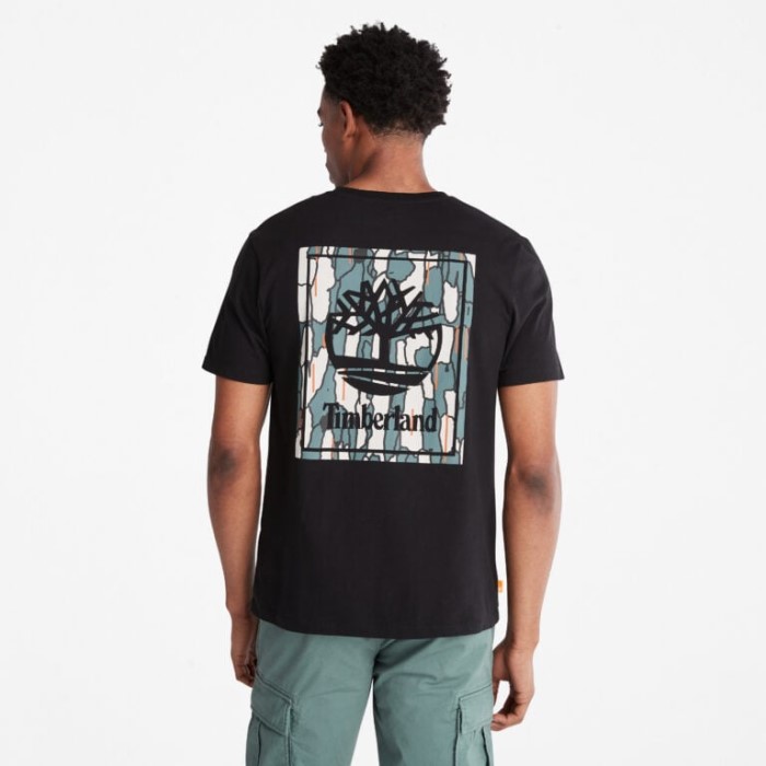 Timberland Sort Mænd Camo-logo T-shirt