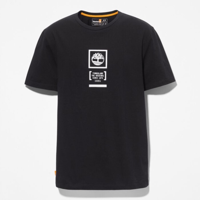 Timberland Sort Mænd Camo-logo T-shirt