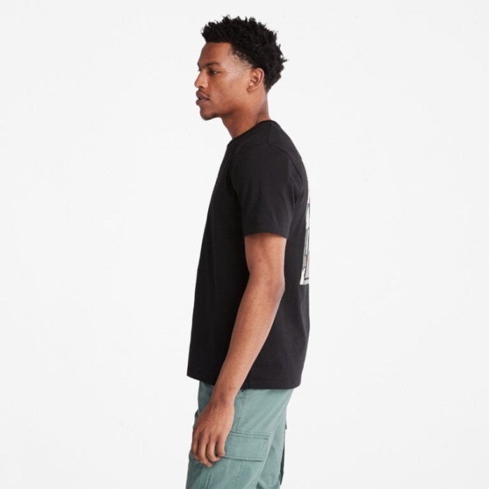 Timberland Sort Mænd Camo-logo T-shirt