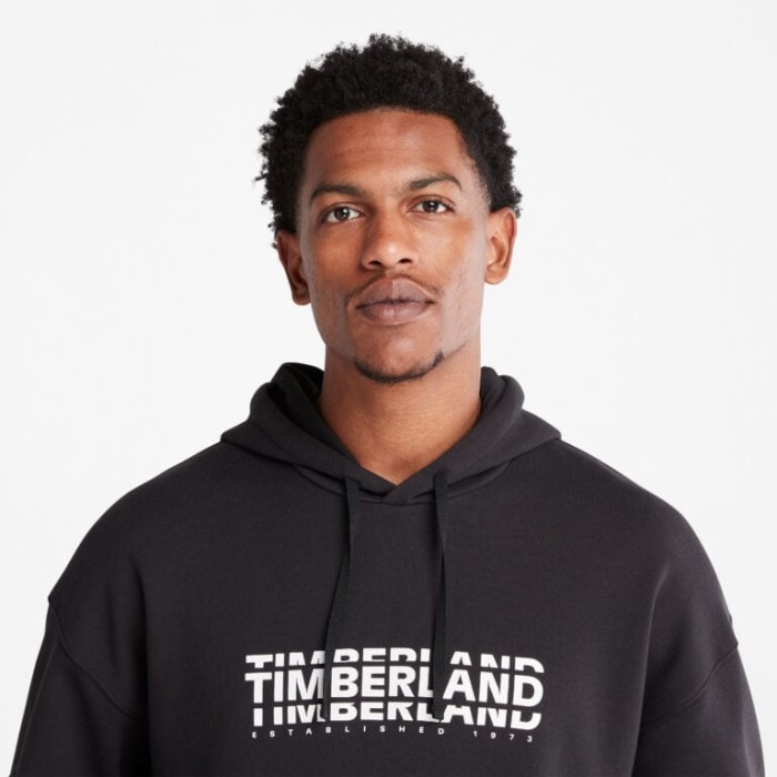 Timberland Sort Mænd Logo Hættetrøje