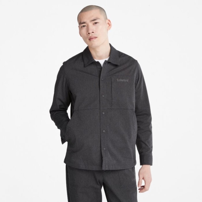 Timberland Sort Langærmet Skjortejakke Til Mænd Med Cordura-teknologi