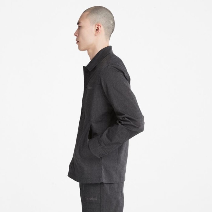 Timberland Sort Langærmet Skjortejakke Til Mænd Med Cordura-teknologi