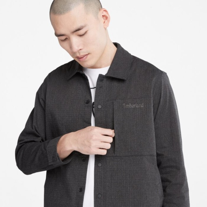 Timberland Sort Langærmet Skjortejakke Til Mænd Med Cordura-teknologi