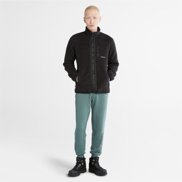 Timberland Sorte Mænd Mænd Fleecejakke Med Høj Luv