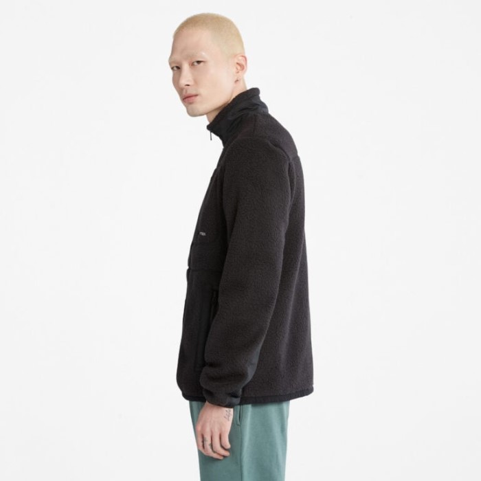 Timberland Sorte Mænd Mænd Fleecejakke Med Høj Luv