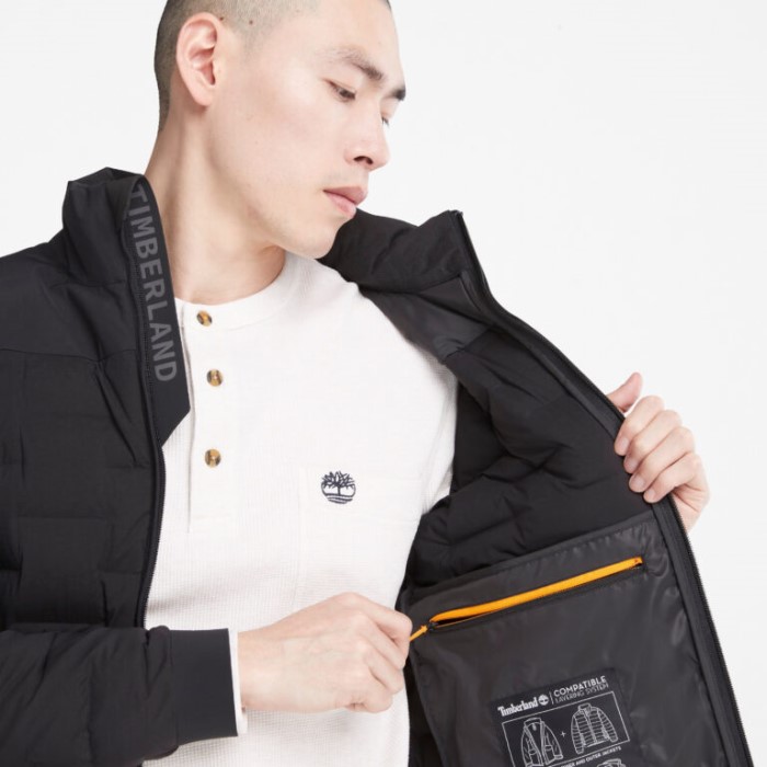 Timberland Sort Midweight Genbrugsdunjakke Til Mænd