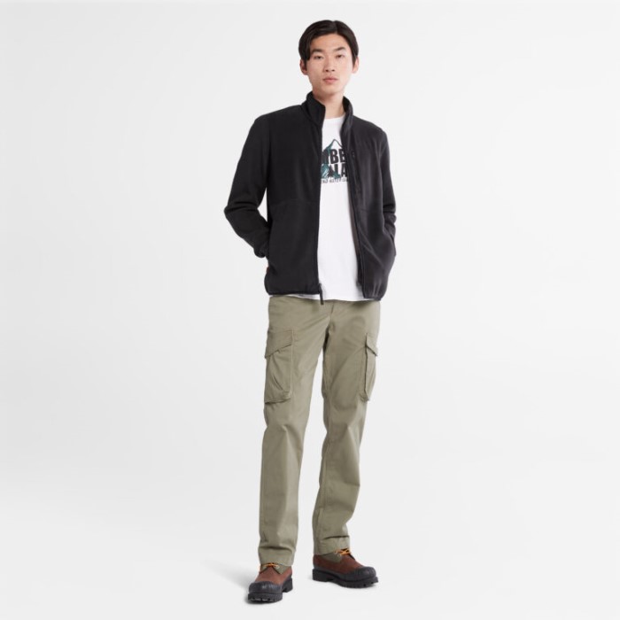 Timberland Sorte Mænd Mt. Willard Fleece Med Brystlomme Med Lynlås Foran