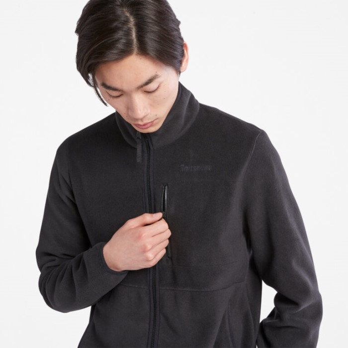 Timberland Sorte Mænd Mt. Willard Fleece Med Brystlomme Med Lynlås Foran