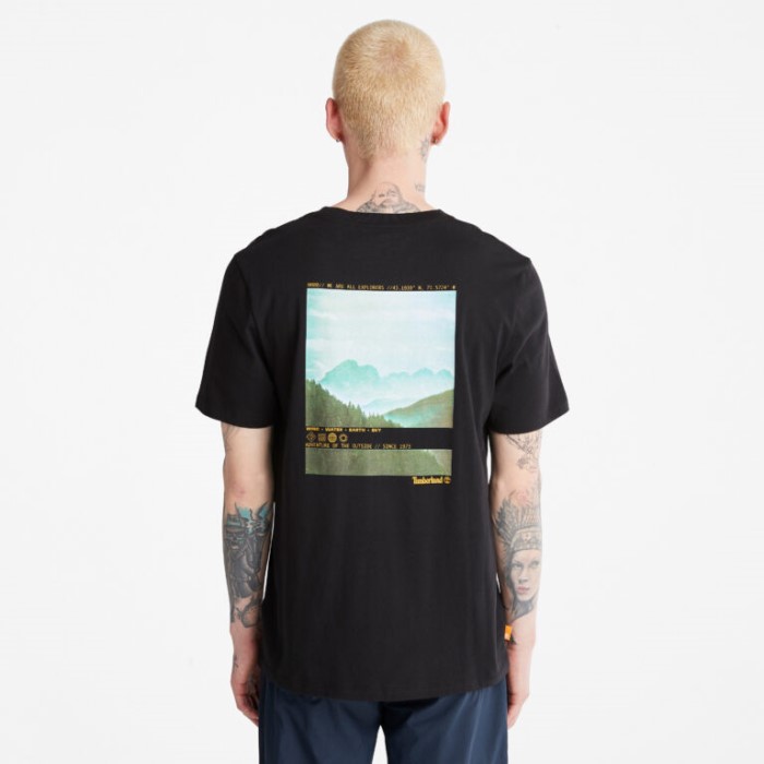 Timberland Sorte Mænd Fotografisk T-shirt