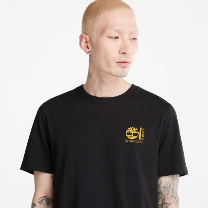 Timberland Sorte Mænd Fotografisk T-shirt