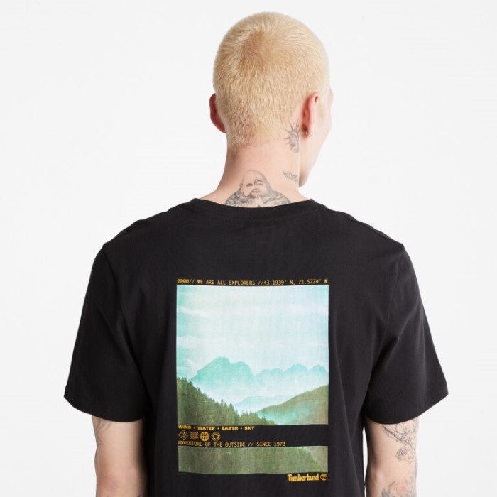 Timberland Sorte Mænd Fotografisk T-shirt