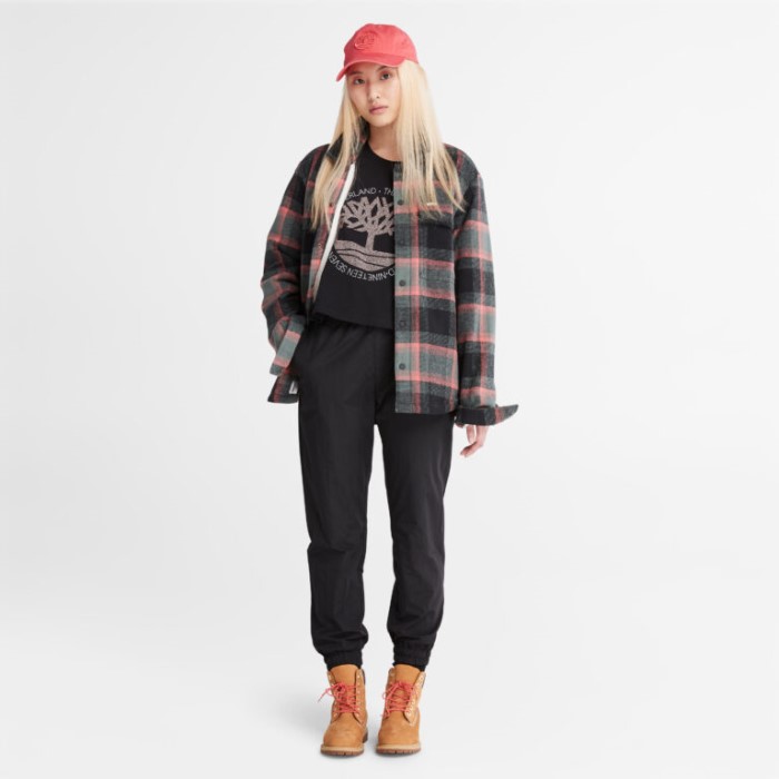 Timberland Sort T-shirt Med Cropped Logo Til Kvinder