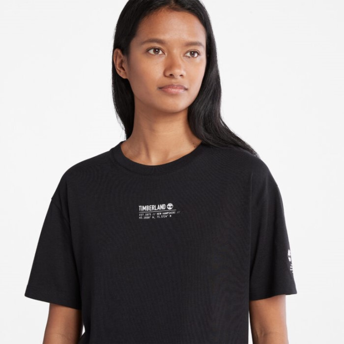 Timberland Sort Dame T-shirt Med Refibra Teknologi