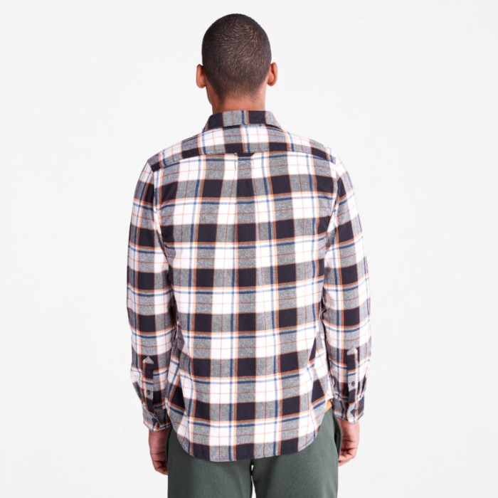 Timberland Black Yd Men Nashua River Tung Twill Flannel Skjorte