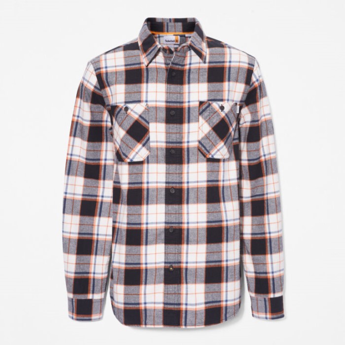 Timberland Black Yd Men Nashua River Tung Twill Flannel Skjorte