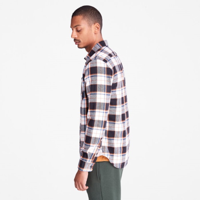 Timberland Black Yd Men Nashua River Tung Twill Flannel Skjorte