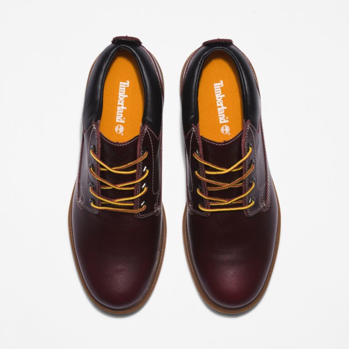 Timberland Burgundy Nubuck Herre Vandtæt Læder Oxfords