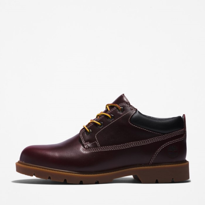 Timberland Burgundy Nubuck Herre Vandtæt Læder Oxfords